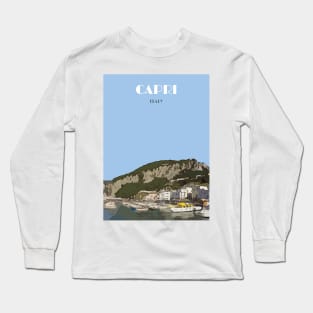 Capri Travel Poster Print Long Sleeve T-Shirt